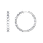 14K white Gold Hoops Earring 7.00 CTW