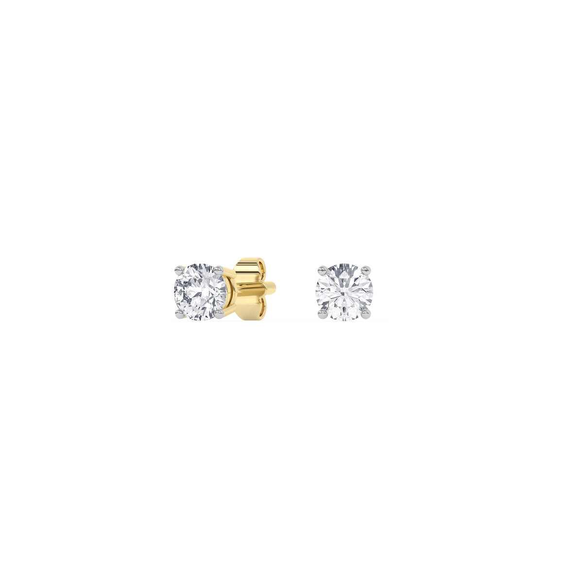 14K yellow Gold Solitaire Earring 0.50 CTW