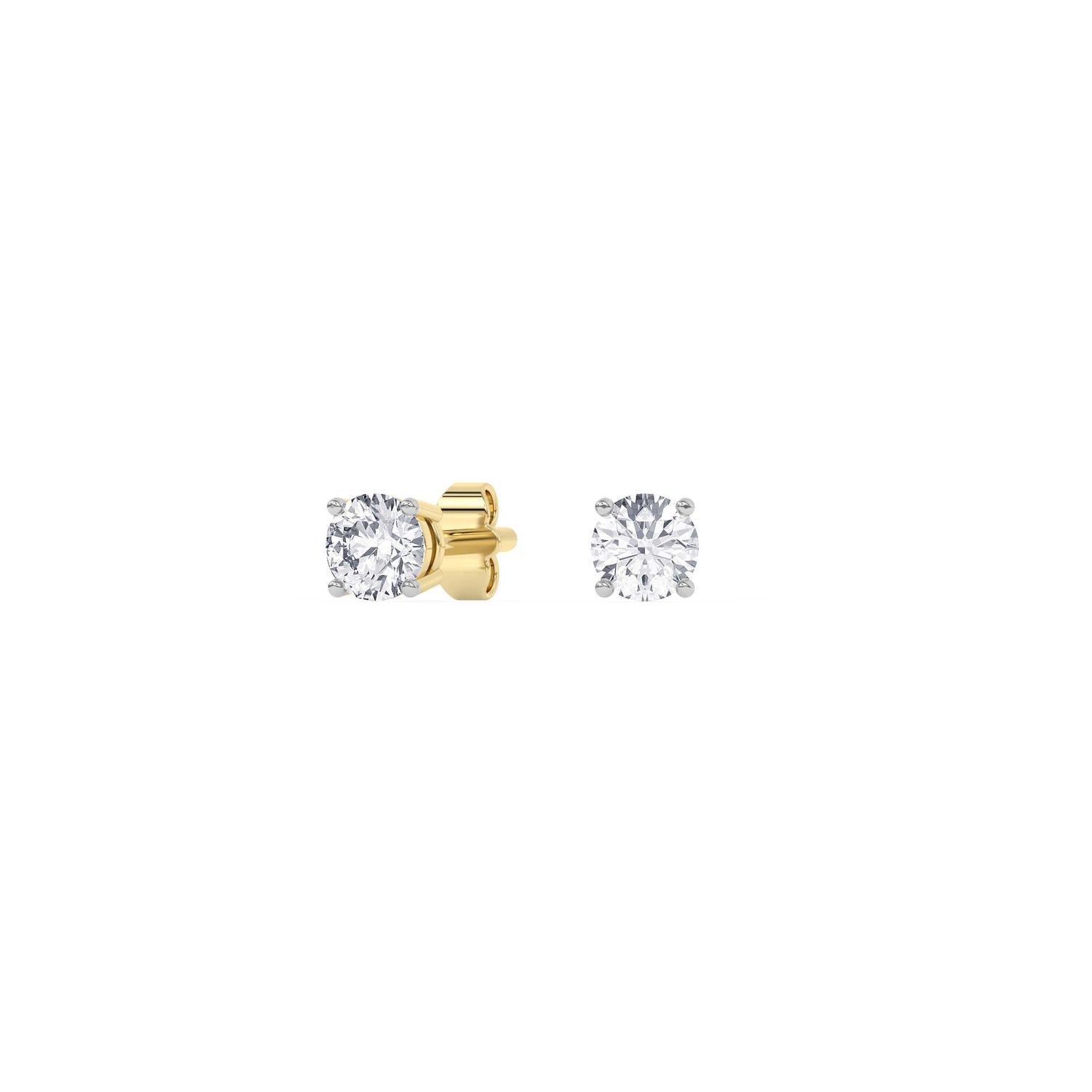 14K yellow Gold Solitaire Earring 0.50 CTW