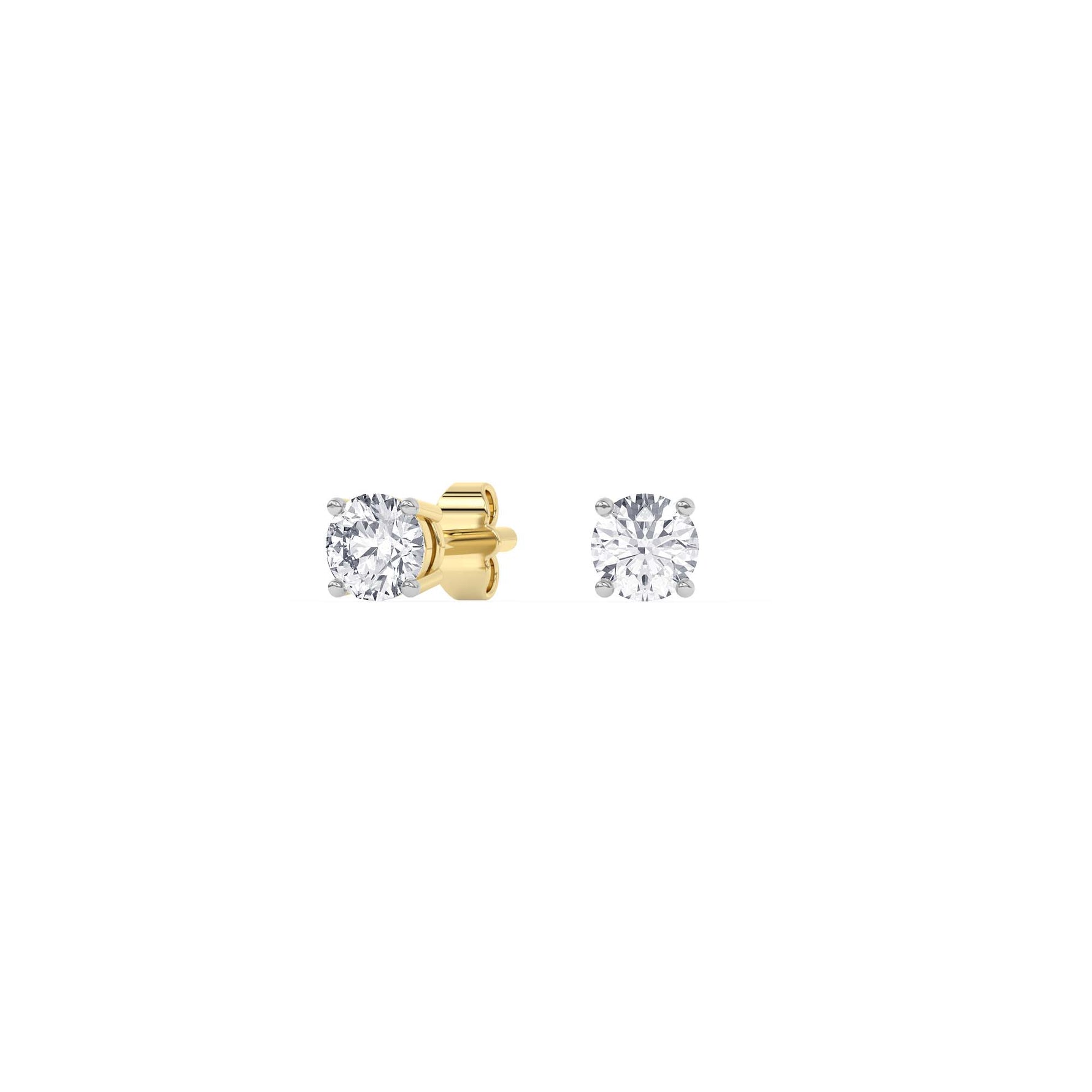 14K yellow Gold Solitaire Earring 0.50 CTW