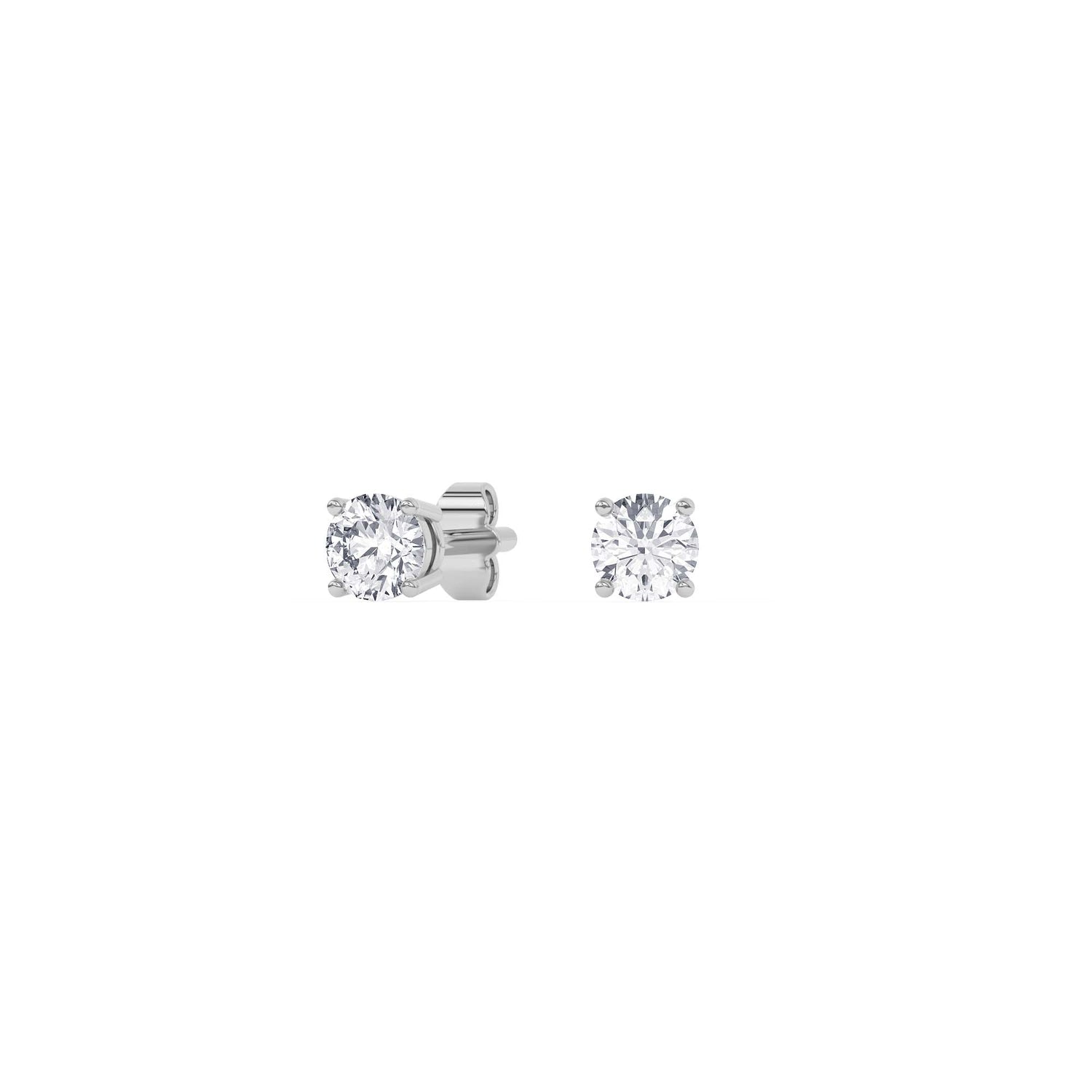 14K white Gold Solitaire Earring 0.50 CTW