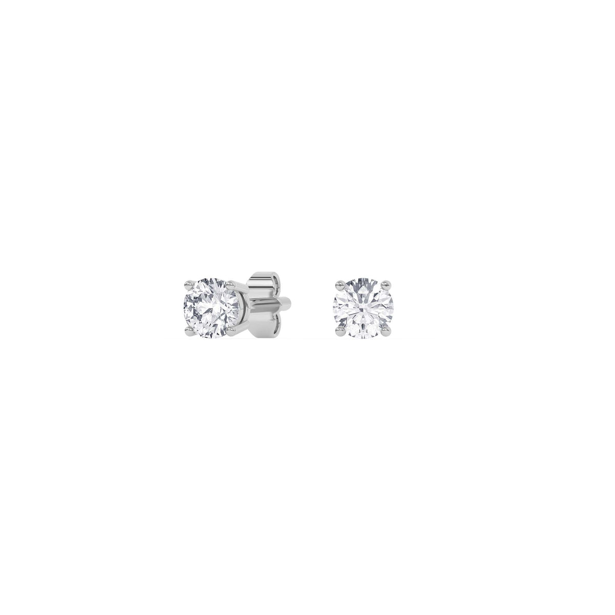 14K white Gold Solitaire Earring 0.50 CTW