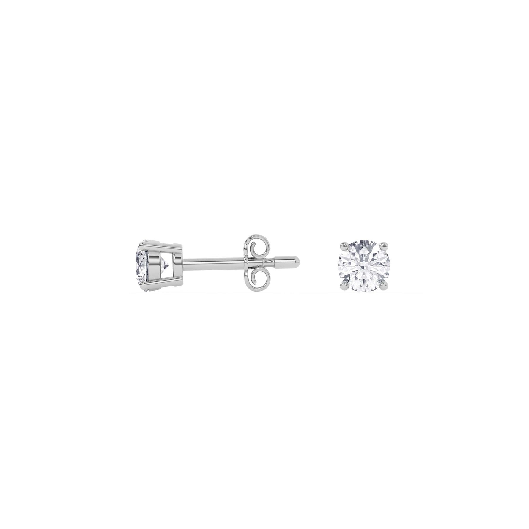14K white Gold Solitaire Earring 0.50 CTW