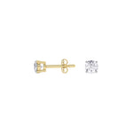 14K yellow Gold Solitaire Earring 0.50 CTW