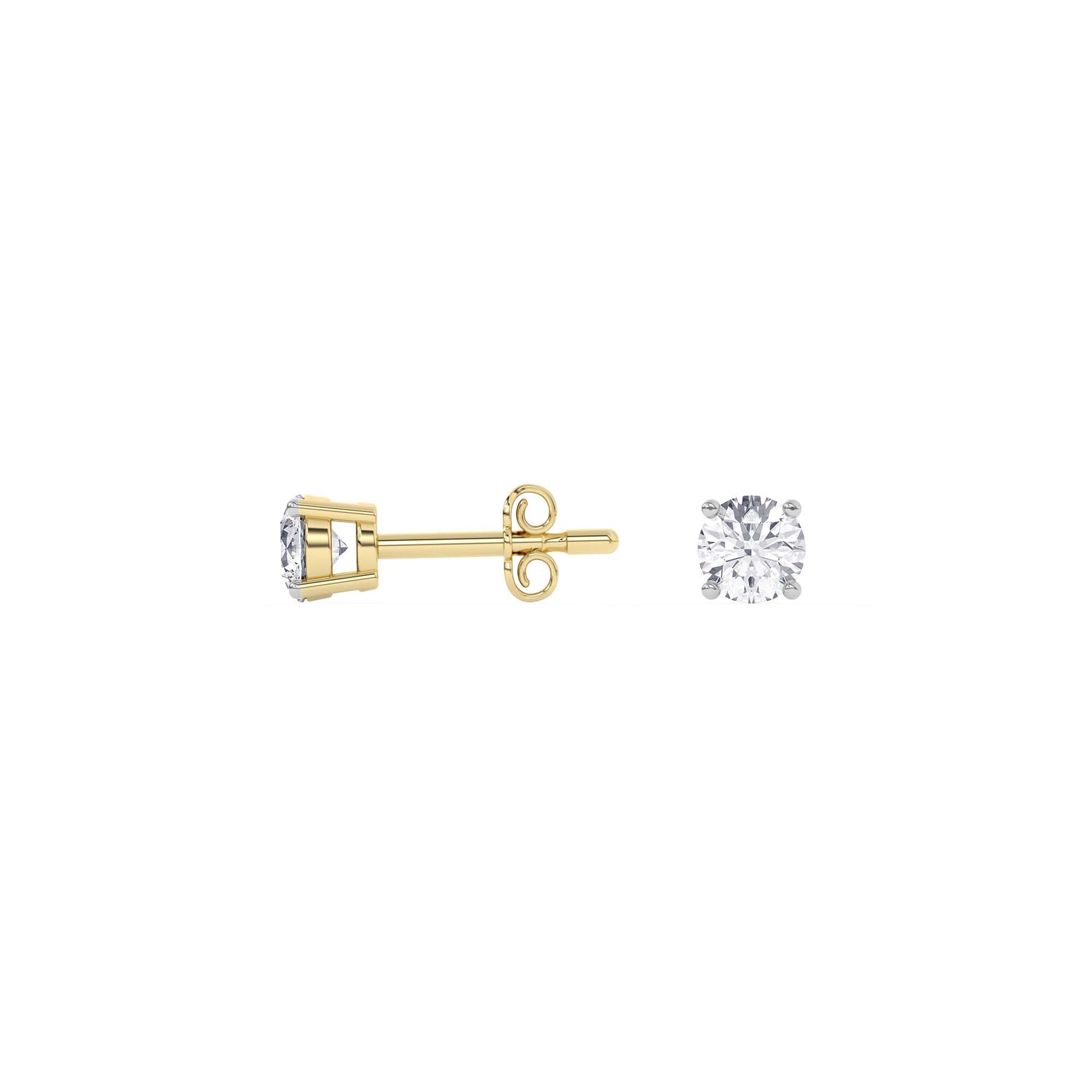 14K yellow Gold Solitaire Earring 0.50 CTW
