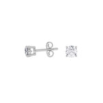 14K white Gold Solitaire Earring 0.75 CTW