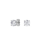 14K white Gold Solitaire Earring 1.50 CTW