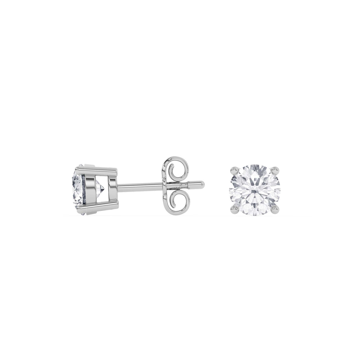 14K white Gold Solitaire Earring 1.50 CTW