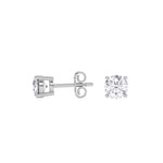 14K white Gold Solitaire Earring 1.50 CTW