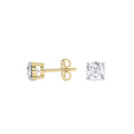 14K yellow Gold Solitaire Earring 1.50 CTW