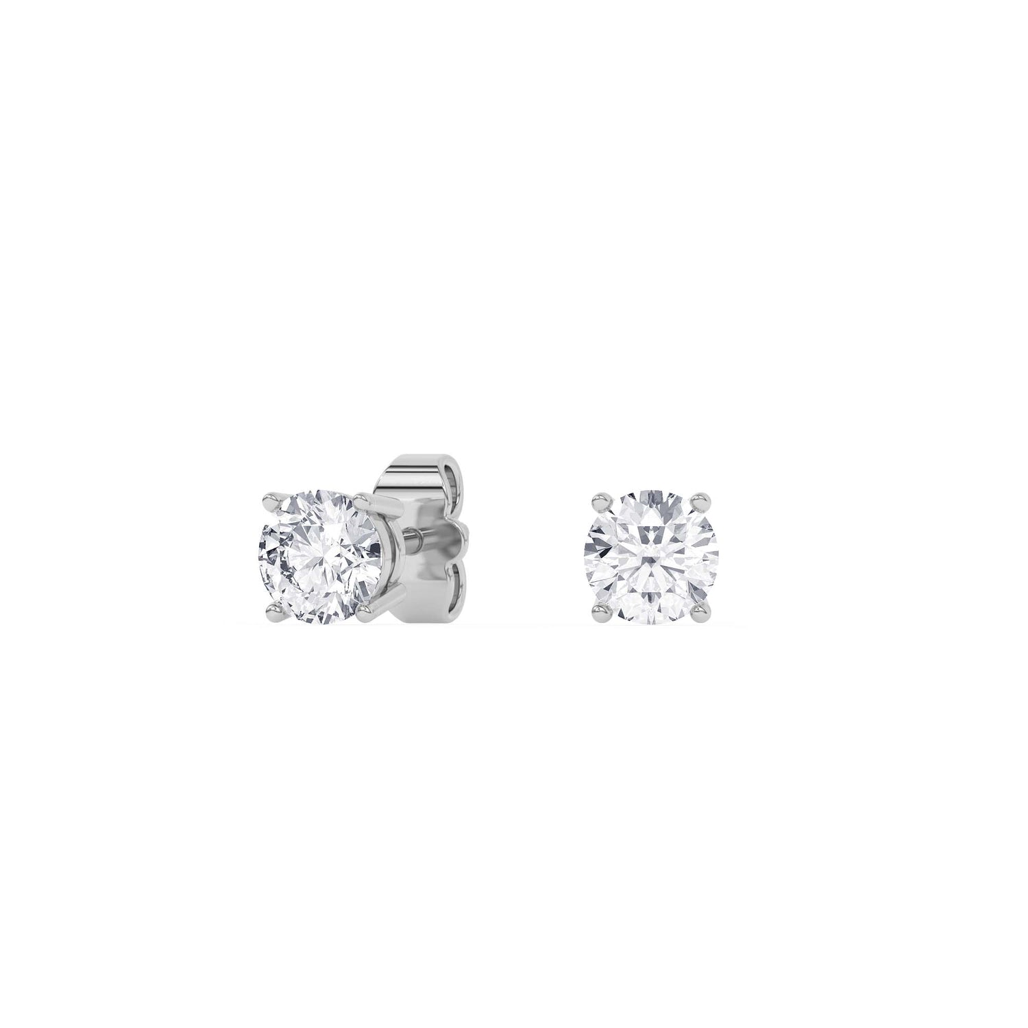 14K white Gold Solitaire Earring 1.00 CTW