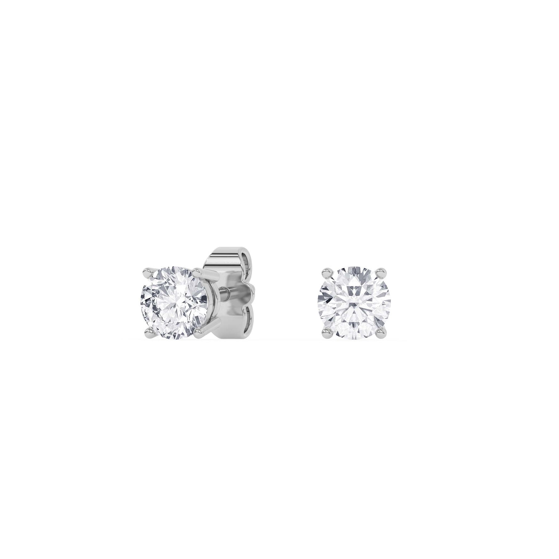 14K white Gold Solitaire Earring 1.00 CTW