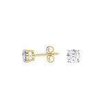 14K yellow Gold Solitaire Earring 1.00 CTW