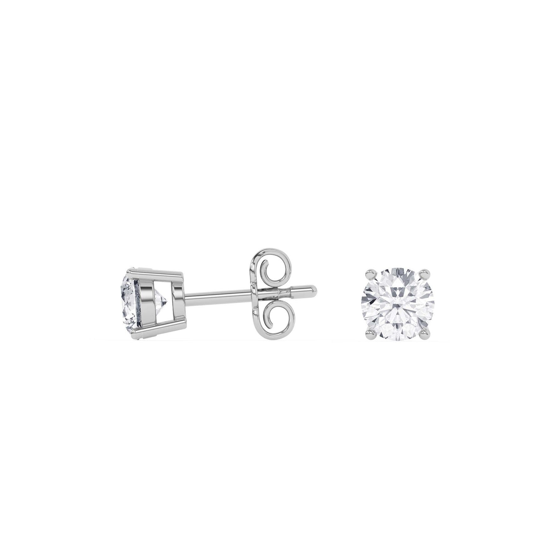 Platinum Solitaire Earring 1.00 CTW