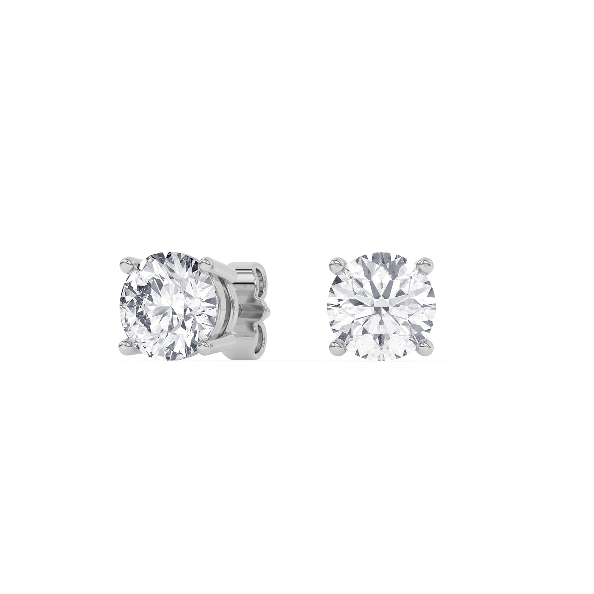 Platinum Solitaire Earring 3.00 CTW