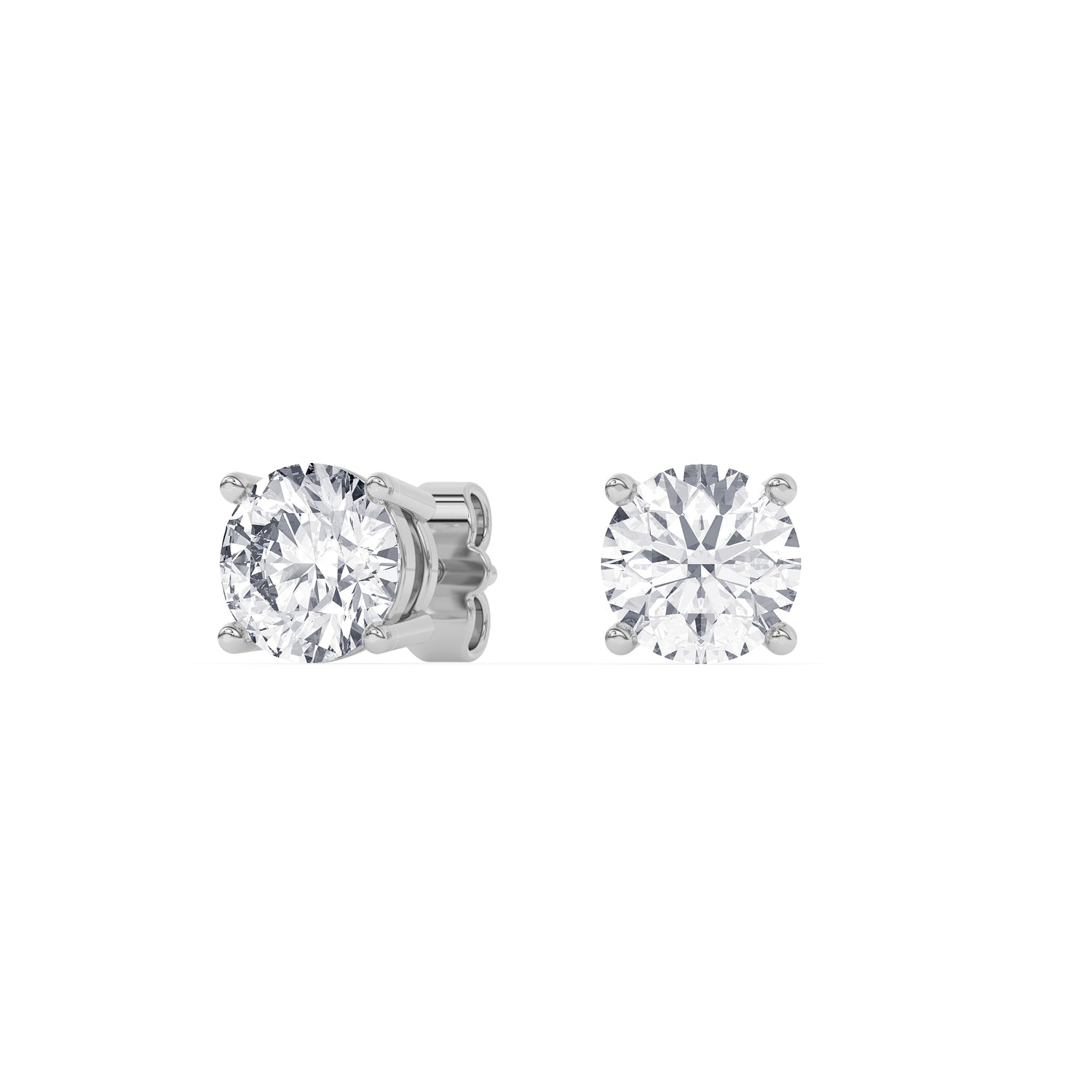 Platinum Solitaire Earring 3.00 CTW