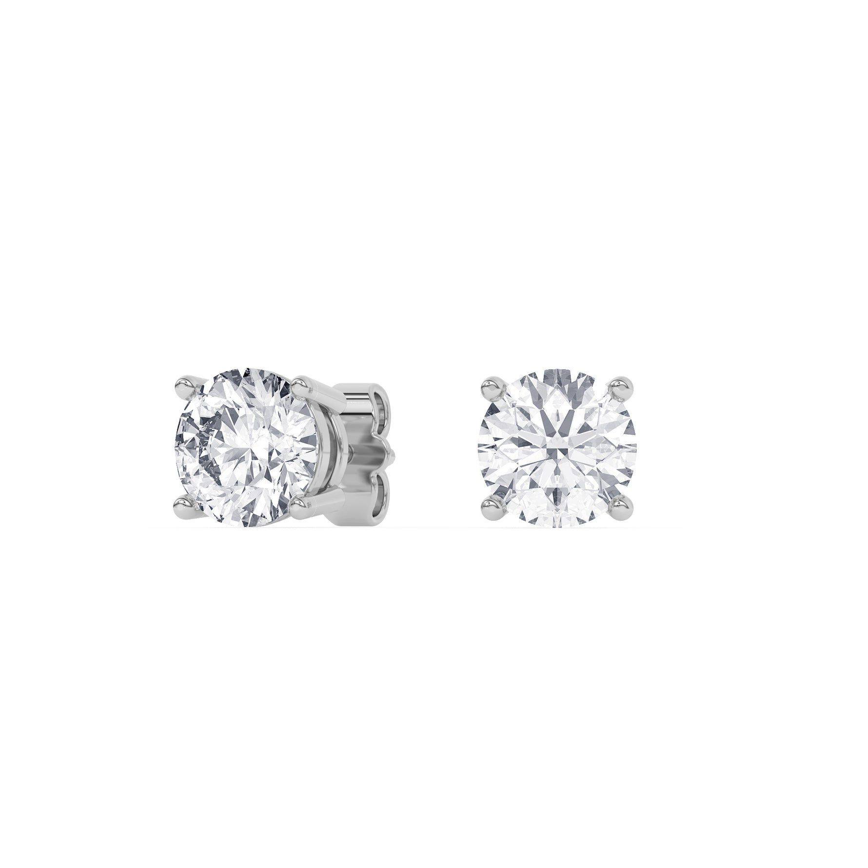 Platinum Solitaire Earring 3.00 CTW