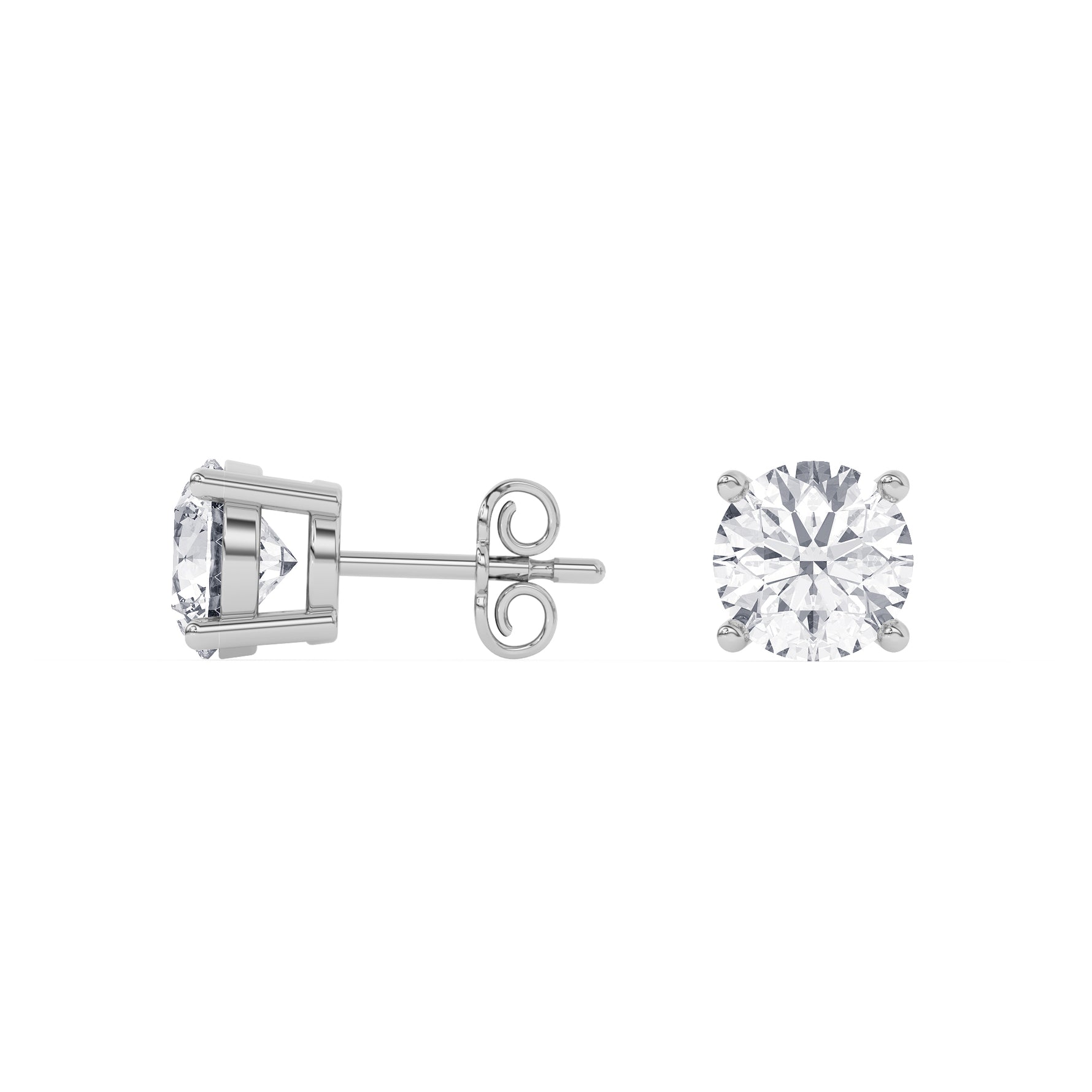 Platinum Solitaire Earring 3.00 CTW