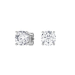 Platinum Solitaire Earring 4.00 CTW