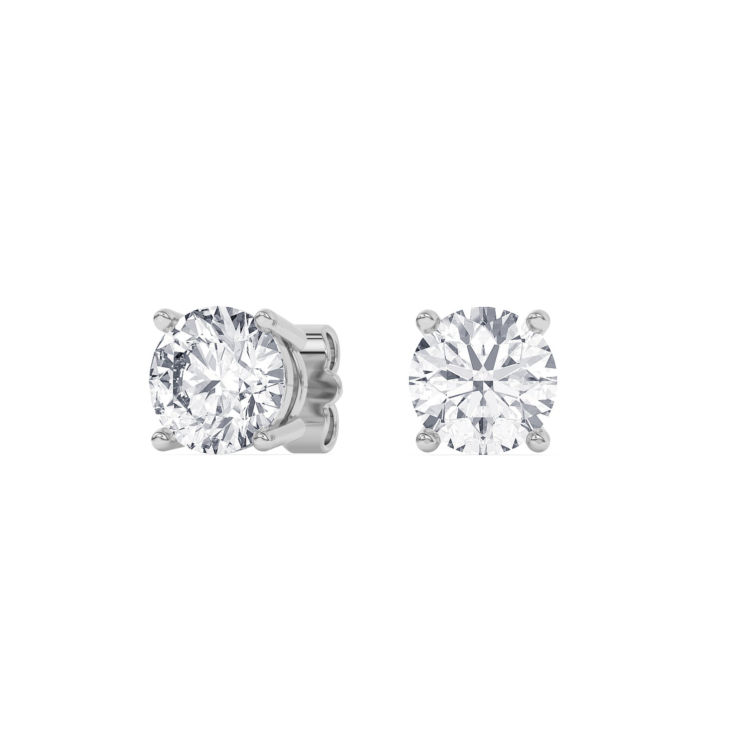 Platinum Solitaire Earring 4.00 CTW