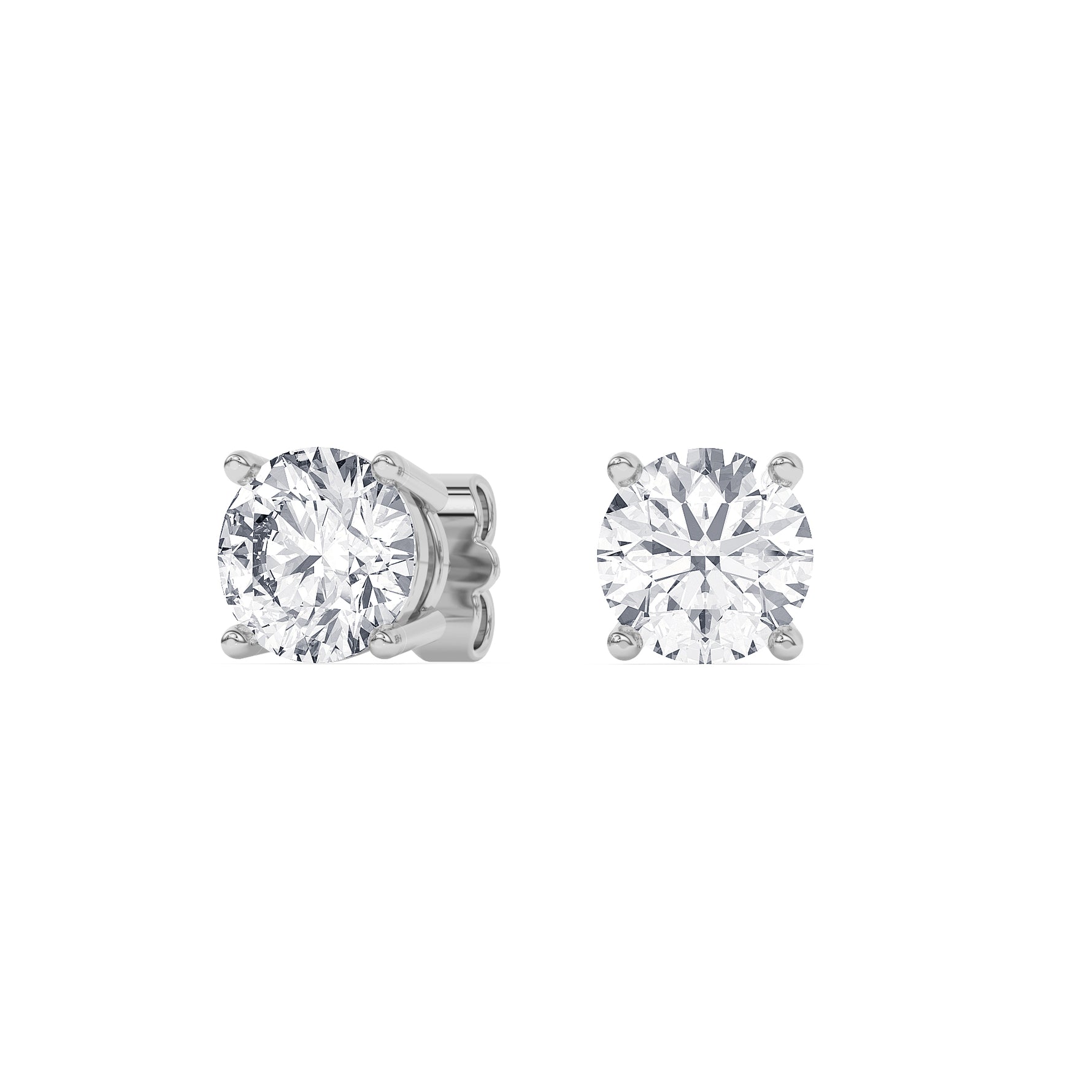 Platinum Solitaire Earring 4.00 CTW