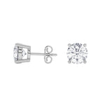 Platinum Solitaire Earring 4.00 CTW