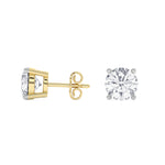 14K yellow Gold Solitaire Earring 4.00 CTW