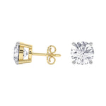 14K yellow Gold Solitaire Earring 5.00 CTW