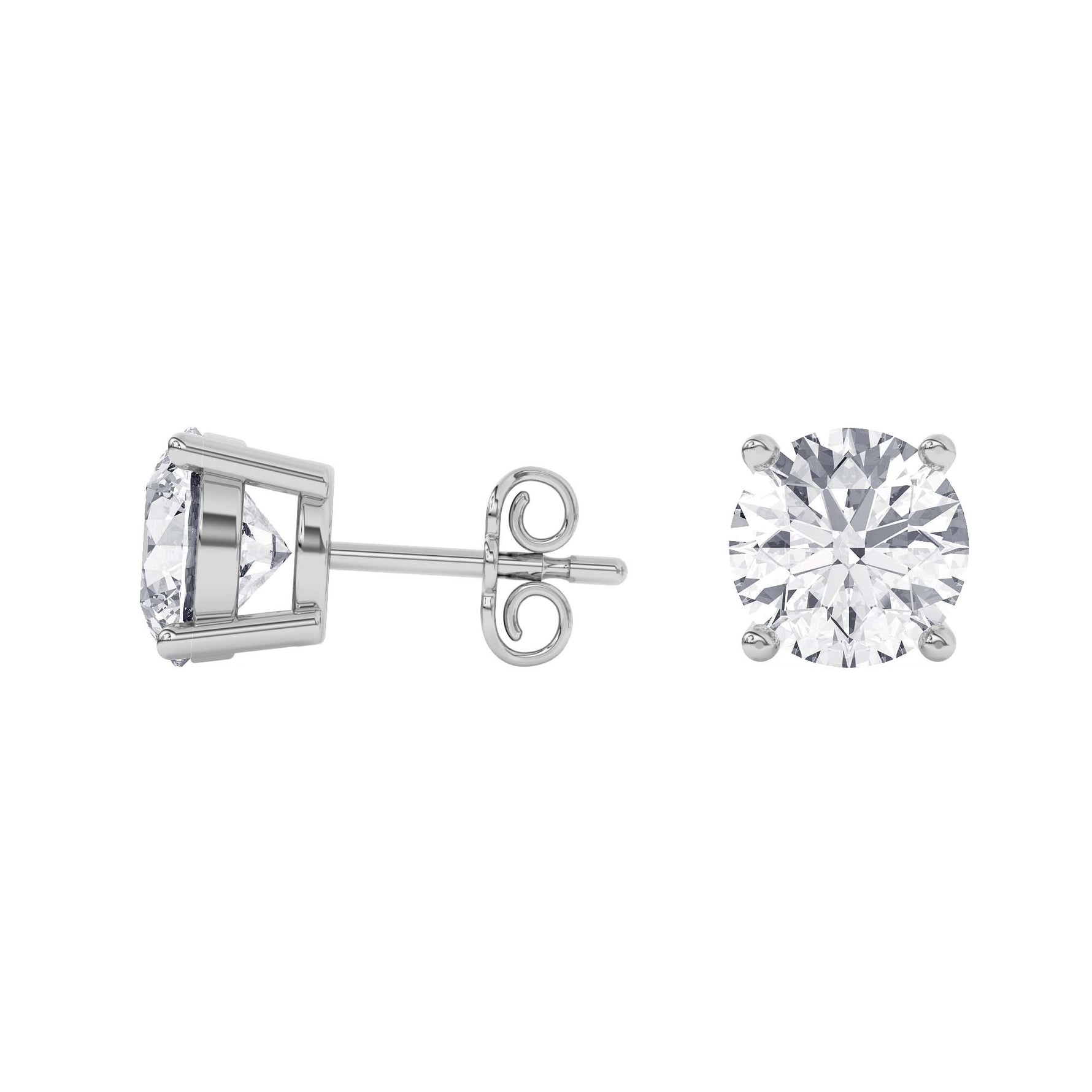 Platinum Solitaire Earring 5.00 CTW