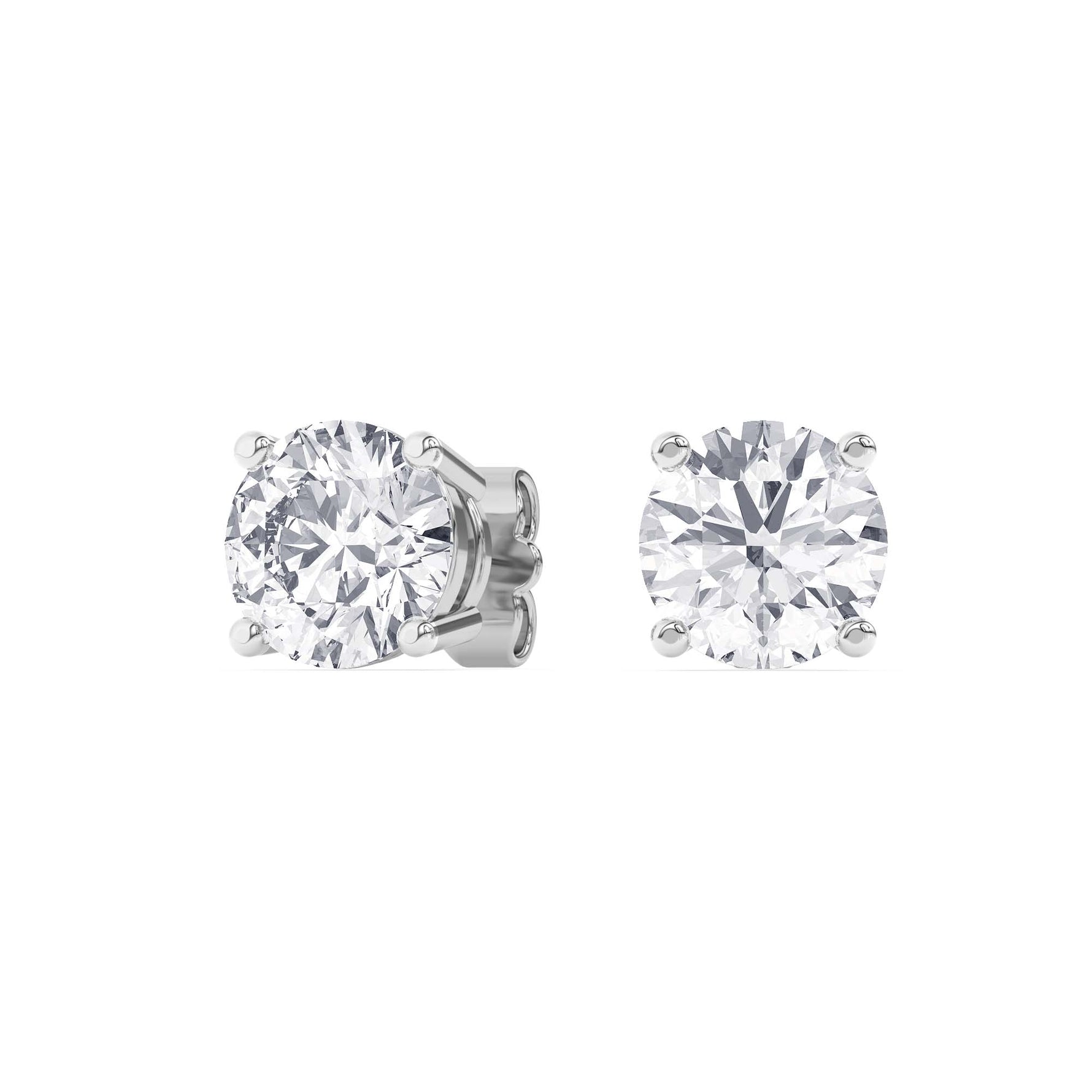 Platinum Solitaire Earring 6.00 CTW