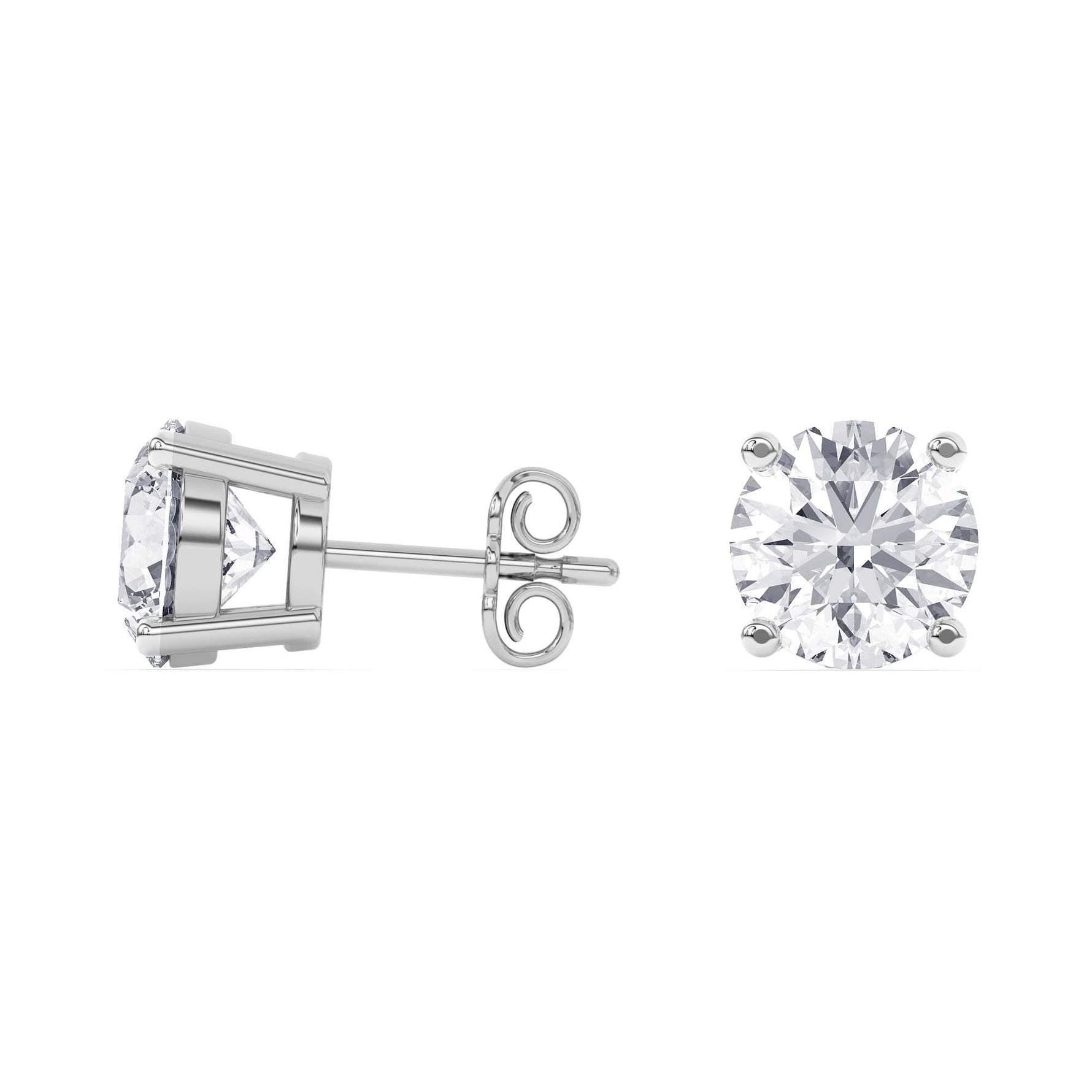 Platinum Solitaire Earring 6.00 CTW