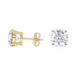 14K yellow Gold Solitaire Earring 6.00 CTW